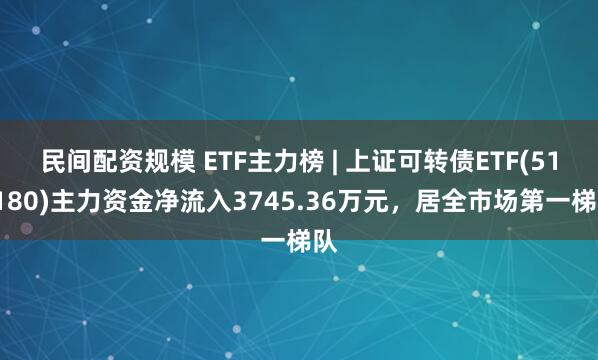 民间配资规模 ETF主力榜 | 上证可转债ETF(511180)主力资金净流入3745.36万元，居全市场第一梯队