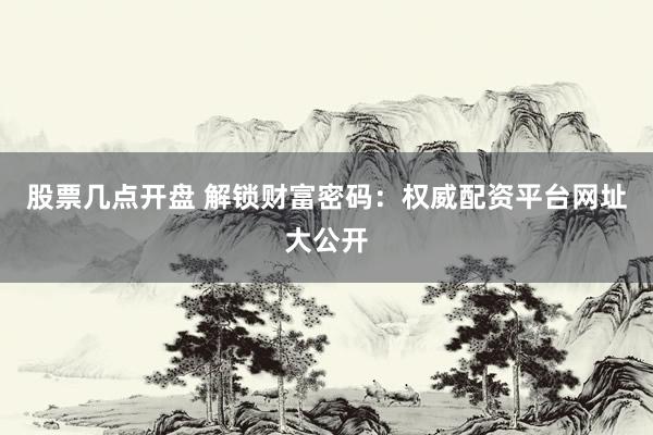 股票几点开盘 解锁财富密码：权威配资平台网址大公开